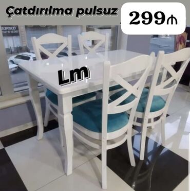 kontakt home metbex stol stul: Mətbəx üçün, Yeni, Kvadrat masa, 4 stul, Azərbaycan