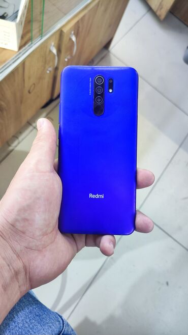 телефон redmi 13c: Redmi, Redmi 9, Б/у, 64 ГБ, цвет - Синий, 1 SIM, 2 SIM