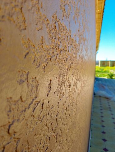 Fasad işləri: Xarici dekorativ suvaq – “Yağış damcısı” (daş-texturalı faktura) — 6