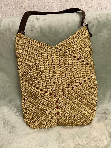 Çantalar: Əl işı toxunma çanta kolleksiyası - Material: parlaq ip, möhkəm — 3