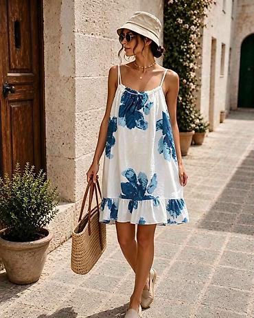 stradivarius sorc: Letnja haljina na bretele sa floralnim printom. - Kroj: lepršava — 2