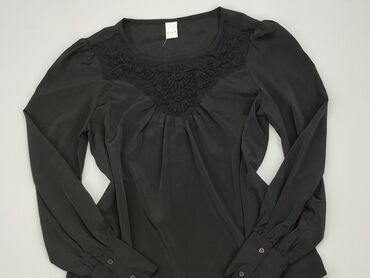 czarne bluzki damskie z długim rękawem: Blouse, Vila, M (EU 38), condition - Very good
