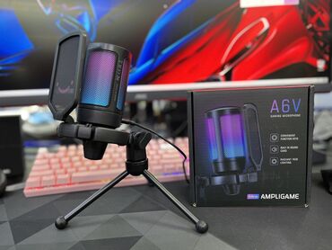 Конденсаторный микрофон fifine ampligame A6V RGB подсветка Сенсорные