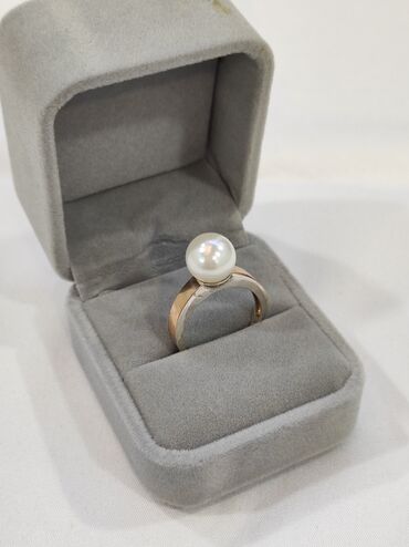 мужское золотое кольцо: Серебряное кольцо под Жемчуг Серебро напыление золото 925 пробы