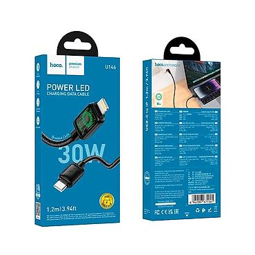 iphone xp: Кабель Hoco USB‑C — Lightning с подсветкой LED - Быстрая зарядка — 3
