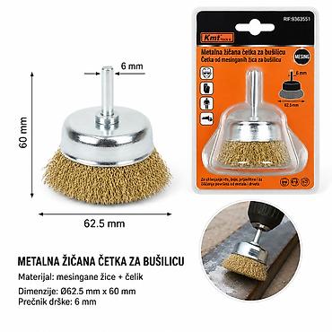 KMT Style metalna žičana četka za bušilicu – činija tip, upletena žica