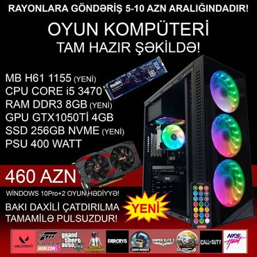 Masaüstü kompüterlər və iş stansiyaları: Oyun üçün Kompüter "RGB Gaming Core i5 3470 GTX1050Ti 4GB 256GB NVME” -da lalafo.az — 1 Masaüstü kompüterlər və iş stansiyaları: Oyun üçün Kompüter "RGB Gaming Core i5 3470 GTX1050Ti 4GB 256GB NVME” — 1