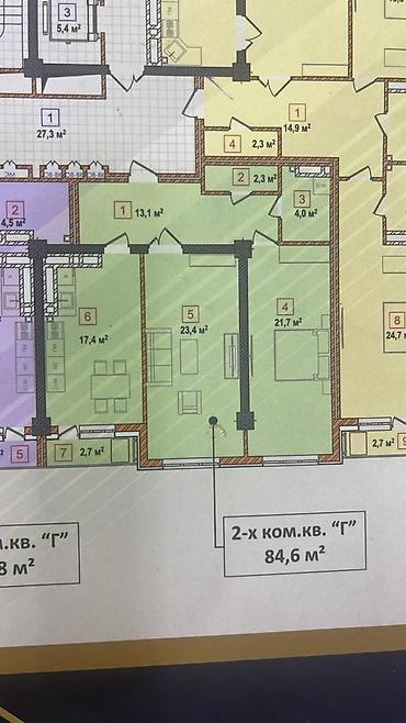 12: 2 комнаты, 85 м², Азия Молл Элитка, 12 этаж, ПСО (под самоотделку) — 3