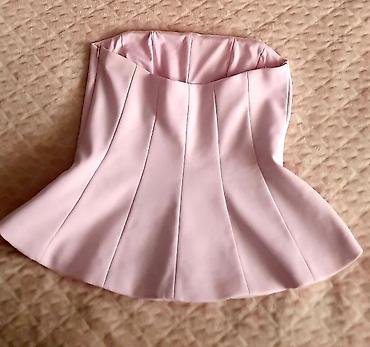 ar max: ZARA korset-top bez bretela u puder roze boji. Model sa strukiranim — 2
