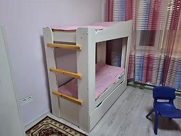 bunk bed: Двухъярусная детская кровать, Б/у, ЛДСП, цвет - Белый — 3
