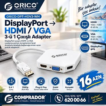 white: ORICO DPT-HDV3-WH – DisplayPort → HDMI ötürücü adapter DisplayPort — 1