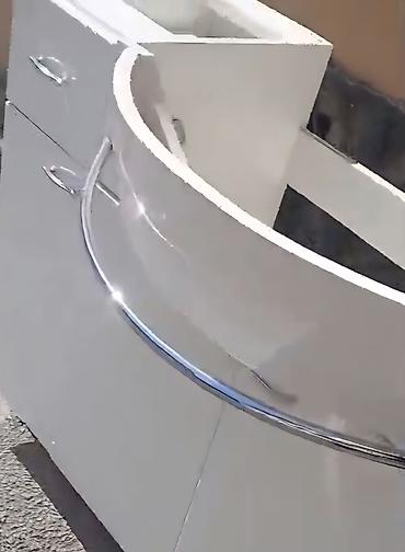 hamam ucun aksessuarlar: Ağ rəngli vanna otağı mebel dəsti - Material: MDF/laminat əsaslı — 9