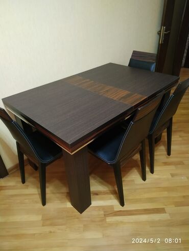 stul koja: Для гостиной, Б/у, Нераскладной, Квадратный стол, 4 стула, Азербайджан