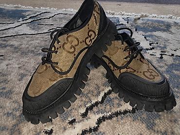 Ayaqqabılar: Məhsul: Gucci kişi ayaqqabısı - Model: GG monoqram naxışlı bağlamalı — 1