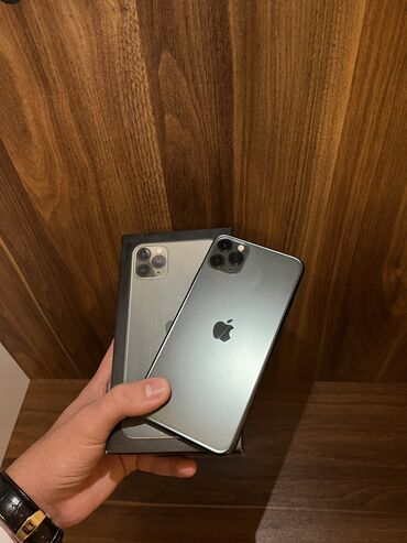 Apple iPhone: IPhone 11 Pro Max, 64 GB, Matte Midnight Green, Zəmanət, Face ID, Sənədlərlə