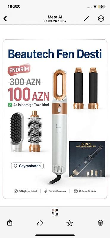 Индивидуальный уход: Beautech Fen Dəsti – 5-in-1 saç quruducu və forma verən set — 1