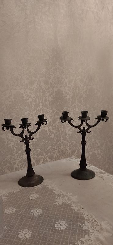 Şamdanlar: Metal,bürünc şamdan – 3 şamlıq, klassik dizayn. - Material — 4