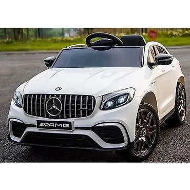 Dečiji električni automobili: Mercedes GLC 63S AMG – beli, auto na akumulator za decu — 11