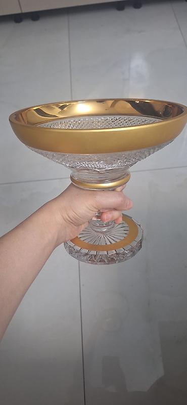 tom xrustal: Original Tom xrustal meyve qabi. diametr 20sm,hundurluk 18sm sekilde — 3