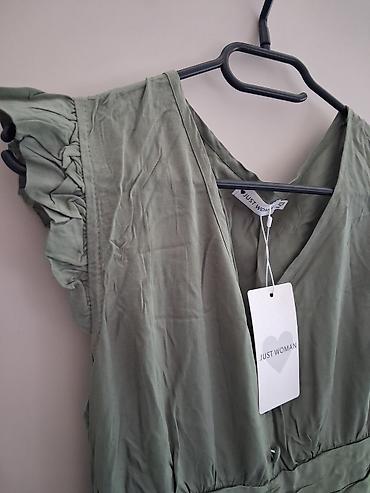 braon baletanke: Haljina Just Woman – maslinasto zelena, veličina L/XL - Dužina: midi — 6