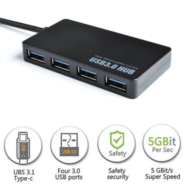 kabeli sinkhronizatsii usb type c male: 4 port USB вход Typc