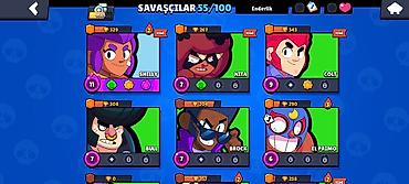 Digər kolleksiyalar: Brawl Stars oyun hesabı - Kupa yolu: 9565 - Toplanan savaşçılar — 10