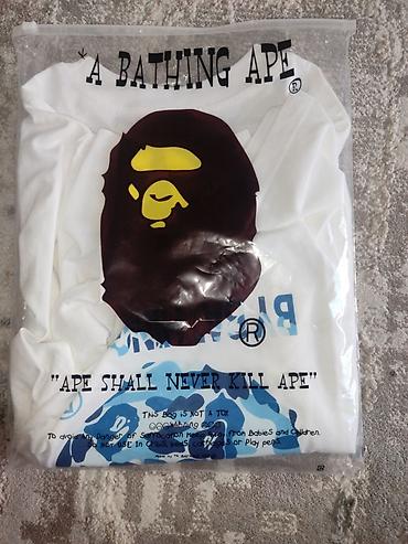 зипка bape: Футболка A Bathing Ape (BAPE) - Цвет: белый-синий - Принт: крупный — 2