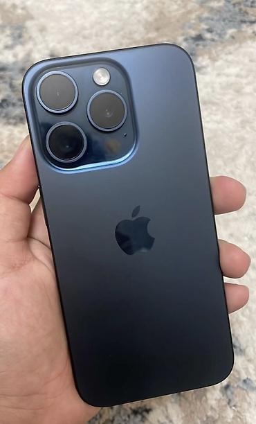 IPhone 15 Pro, Б/у, 128 ГБ, Blue Titanium, Защитное стекло, Чехол, 90 %