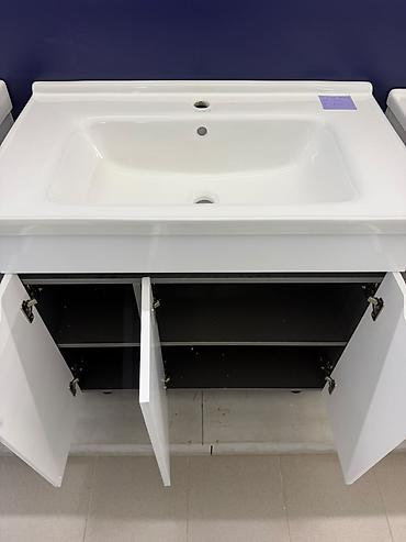 Тумбы и подставки: Тумба с умывальником для ванной - Комплект: напольная тумба под — 3