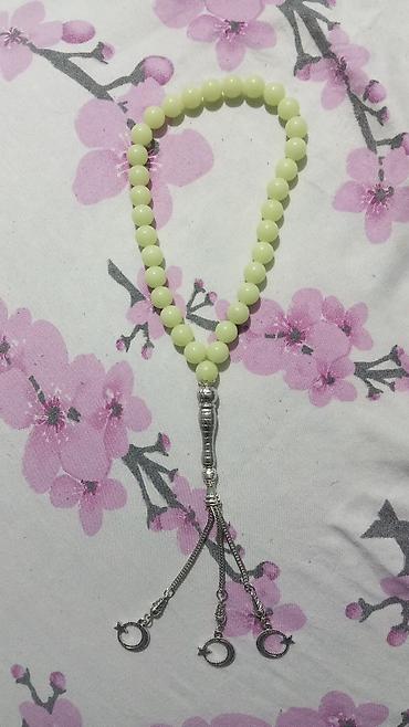 Aksesuarlar: Təsbeh – zərif dizaynlı, ay‑ulduz uclu - Material: açıq yaşıl rəngli — 2