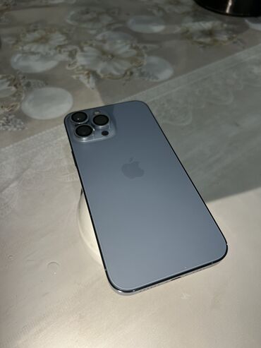 Apple iPhone: IPhone 13 Pro Max, 512 ГБ, Sierra Blue, Защитное стекло, Чехол, Кабель, 94 %