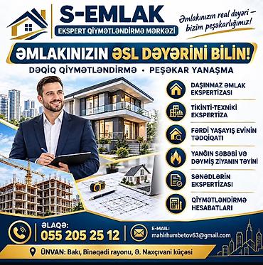 notbuk temiri: S-EMLAK – Ekspert Qiymətləndirmə Mərkəzi Xidmətlər: - Daşınmaz əmlak — 1