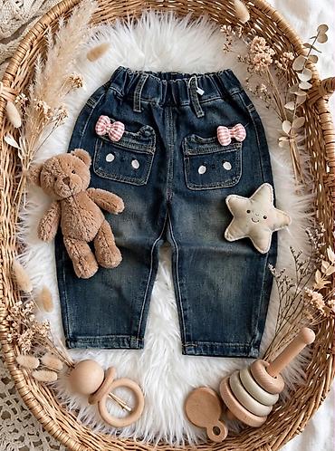 polo şalvar: Uşaq cins şalvarı - Material: klassik tünd mavi denim, yumşaq və — 1