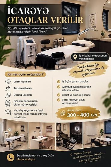кабинет косметолога: İcarəyə otaqlar – gözəllik və estetika sahəsində fəaliyyət göstərən — 1