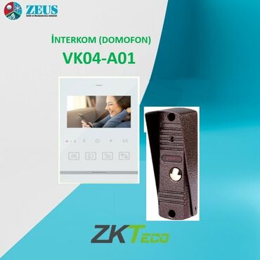 видеодомофон commax dpv 4hp: İnterkom (Domofon) ZKTeco VK04-A01 - Daxili monitor + xarici çağrı
