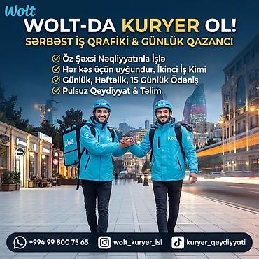 minivan taksi: Piyada kuryer tələb olunur, İstənilən yaş, Təcrübəsiz, Gündəlik ödəniş — 1