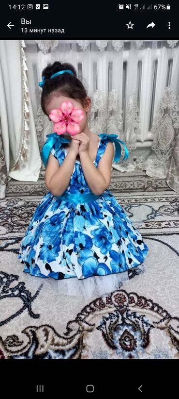 голуби николаевские: Детское платье, цвет - Голубой, Новый