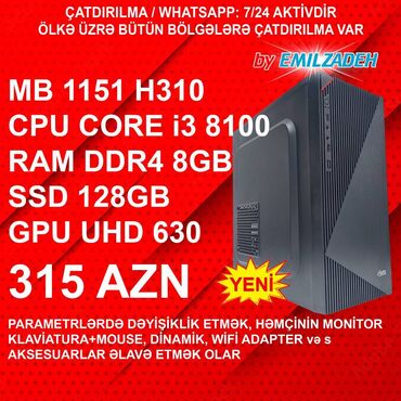 Operativ yaddaş (RAM): Masaüstü Kompüter "ATX 320-2 DDR4 1151 H310/Core i3 8100/4GB DDR4