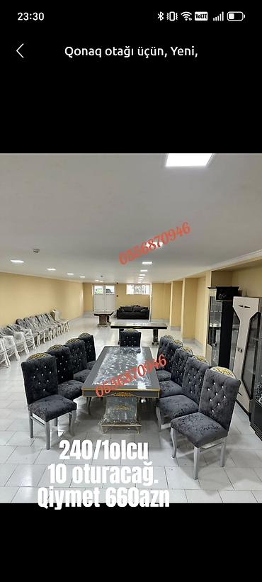 mdf panel: Qonaq otağı üçün, Yeni, Açılmayan, Kvadrat masa, 6 stul — 4