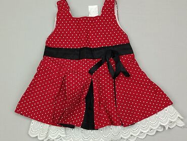 sukienka czerwona w groszki: Sukienka, 0-3 m, stan - Dobry