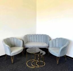 Ostali nameštaj: Shell set ( 2 fotelje + dvosed ) ✨ -Cena za set : 470e Pojedinačno — 5