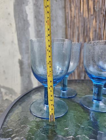 barokna ogledala: PREDIVAN KOMPLET ČAŠA OD PLAVOG STAKLA set od 6kom. Crate & Barrel — 3