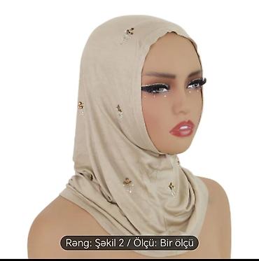Hicab: Tikanlı dekorlu hazır hicab - Model: Şəkil 2 - Ölçü: Bir ölçü — 1