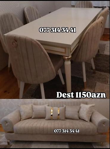 qədimi oturacaqlar: Yemək otağı və qonaq otağı üçün dəst - Dəst tərkibi: 1 ədəd yemək — 1