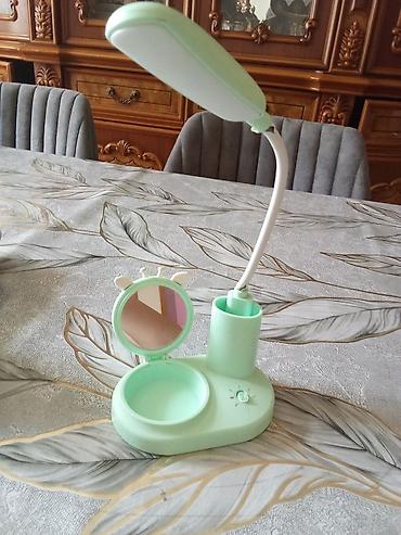 Stol lampaları: Çoxfunksiyalı stolüstü LED lampa – nanə-yaşıl rəngdə, şirin heyvan — 2