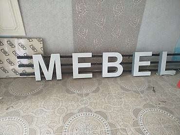 Reklam lövhələri: Həcmli “MEBEL” vitrin/fora hərf lövhəsi - Material: alüminium — 1