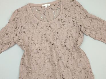 beżowa bluzki z krótkim rękawem: Blouse, S (EU 36), condition - Good