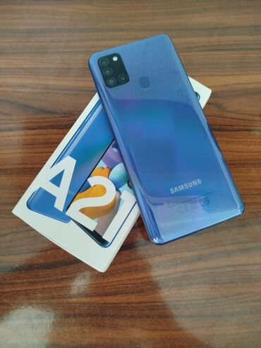samsung m31: Samsung Galaxy A21S, 32 GB, rəng - Göy, Barmaq izi, İki sim kartlı, Face ID