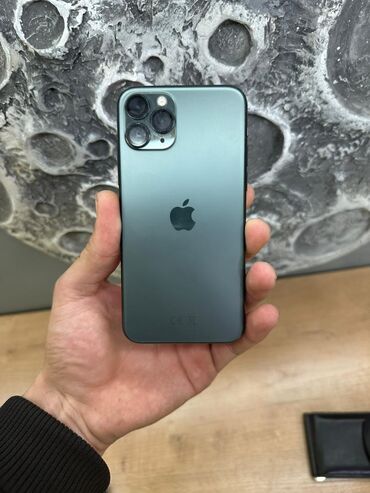 телефон в аренду: IPhone 11 Pro, Б/у, 256 ГБ, Matte Midnight Green, Защитное стекло, Коробка, 79 %