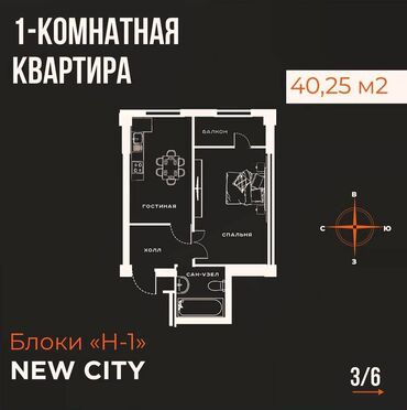 Продажа квартир: 1 комната, 40 м², Элитка, 13 этаж, ПСО (под самоотделку)